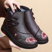 防滑加厚加绒保暖中老年妈妈鞋 女棉鞋 奶奶老人棉靴 老北京布鞋 冬季