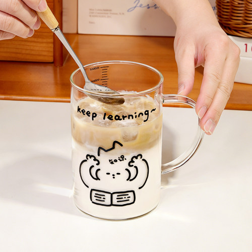 高硼硅吸管杯大容量带刻度耐高温