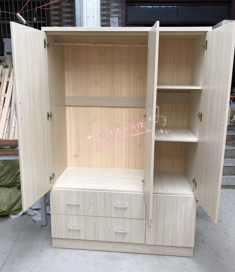 特价三门衣柜 免漆板板式衣柜 开门衣柜 衣橱 出租房衣柜 储物柜
