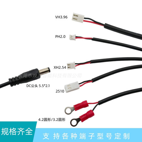 定制电源线DC5521dc  VH3.96 2510 XH2.54 PH2.0 M3 M4地环端子线