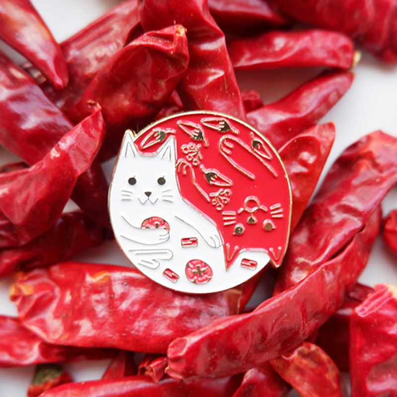 鸳鸯锅猫金属胸针创意徽章有力商店原创自制礼物固定卡通饰品可爱,饰品/流行首饰/时尚饰品新,胸针,淘宝优惠券,粉丝福利购,淘宝优惠卷