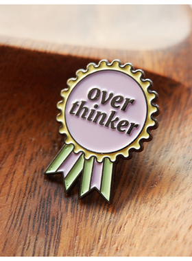 overthinker想太多星人胸针合金徽章几何礼物创意搭配固定好看