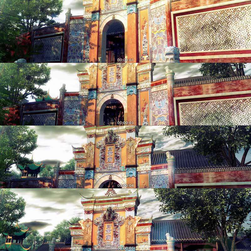 重庆古代建筑奉节白帝城3d动画三维建筑漫游城市宣传片视频素材