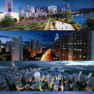 繁华都市 城市夜景 建筑漫游 三维动画 3D 城市宣传片 视频素材