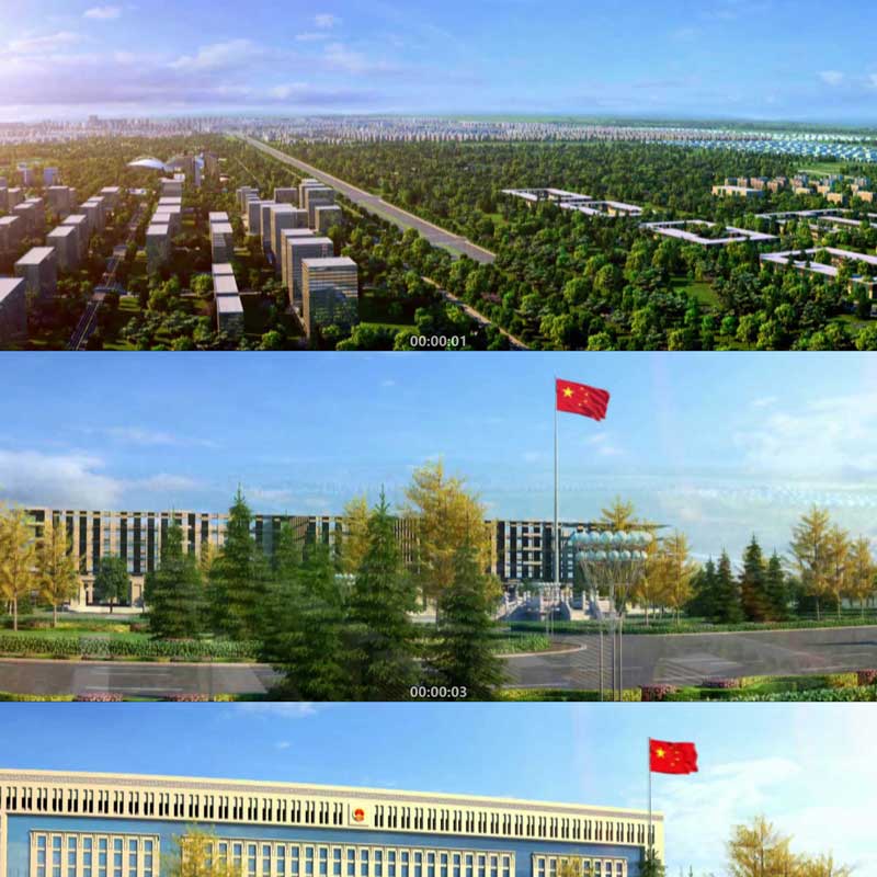行政大楼 城市中心广场 3D动画 三维建筑漫游 城市宣传片视频素材