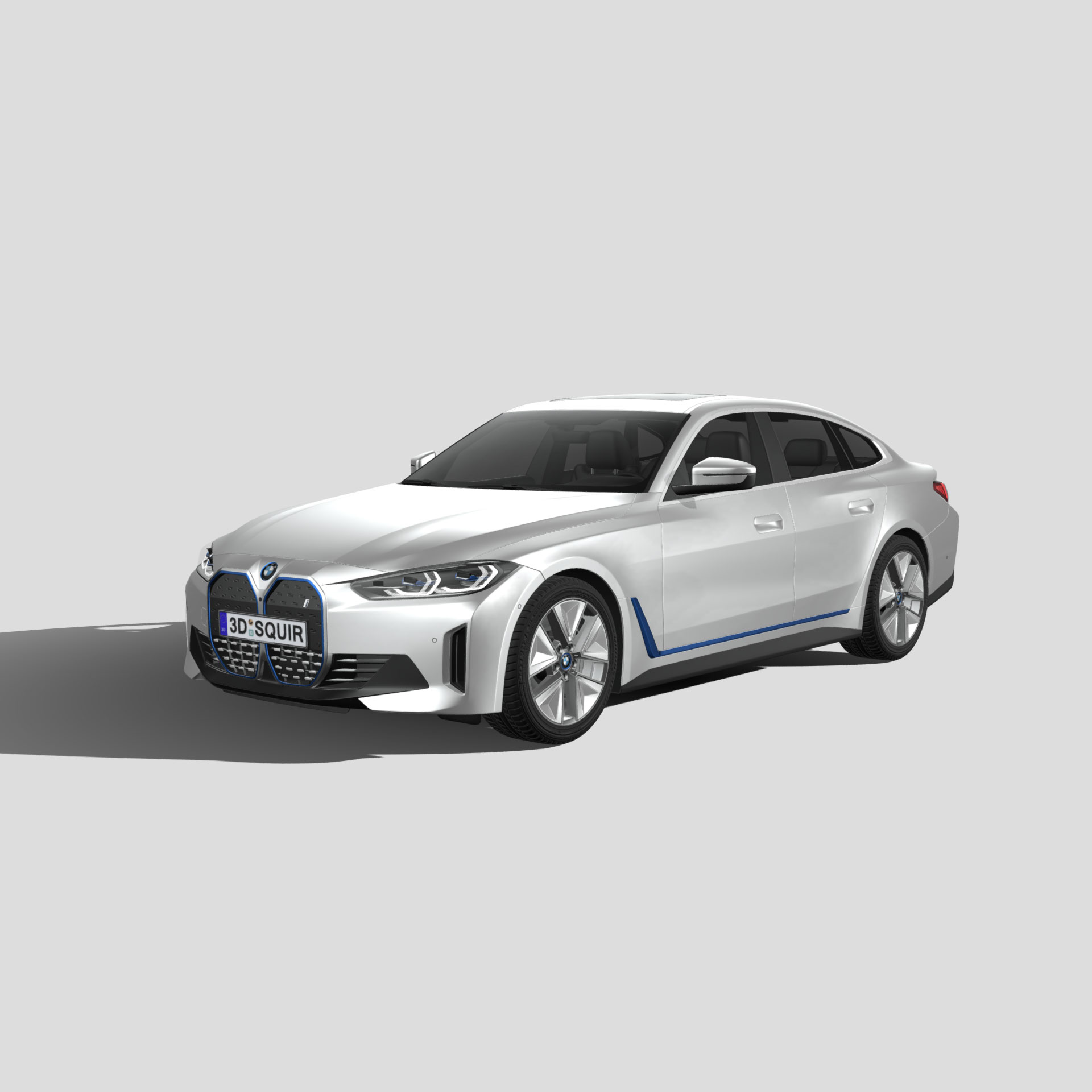 宝马BMW i4 汽车3D模型 三维轿车FBX模型PBR写实模型 Blender