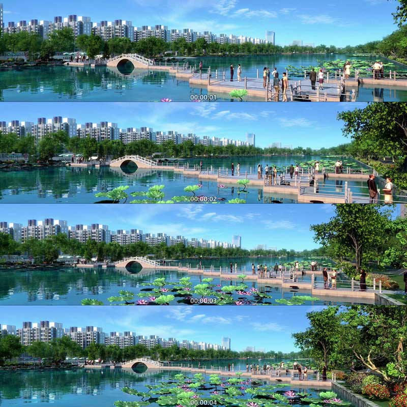 绿色生态城市公园三维动画3D动画三维建筑漫游城市宣传片视频素材