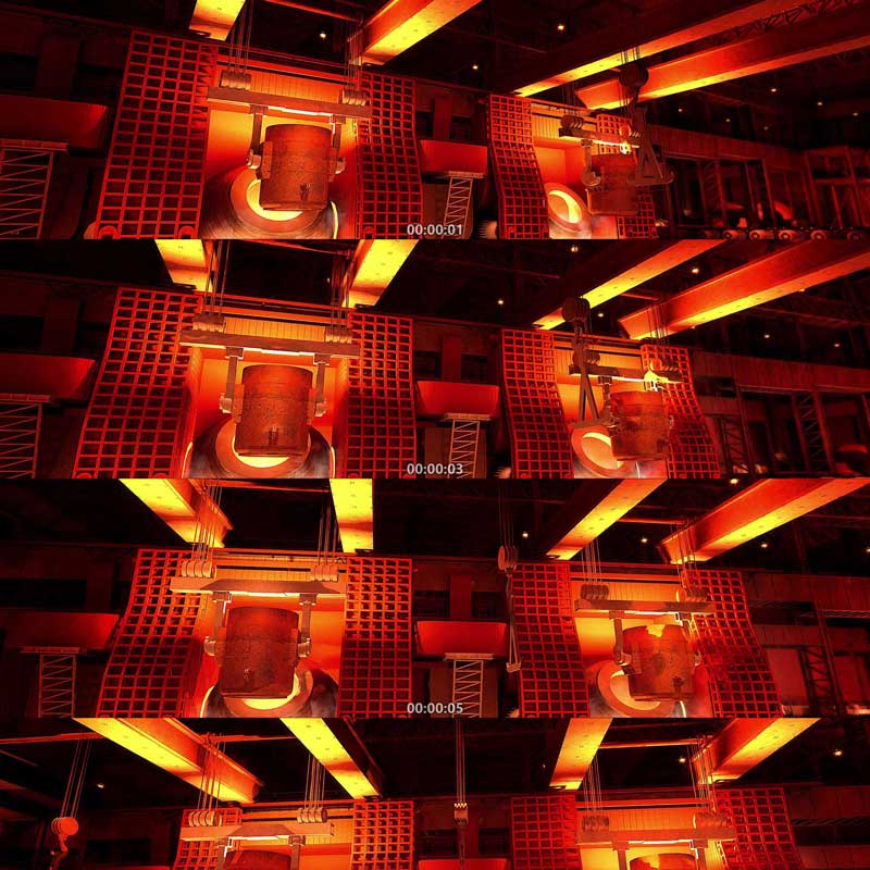重工业 炼钢厂 炼钢炉 钢厂 3D动画 三维漫游 城市宣传片视频素材