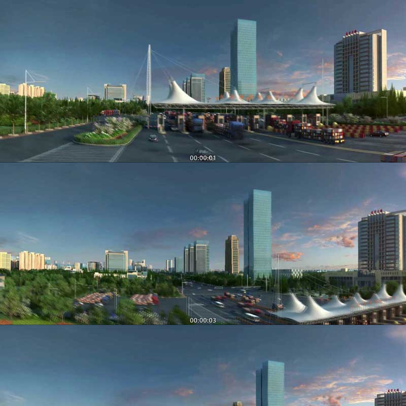 三维城市交通综合交通动画 3D动画 三维建筑漫游 城市宣传片 视频