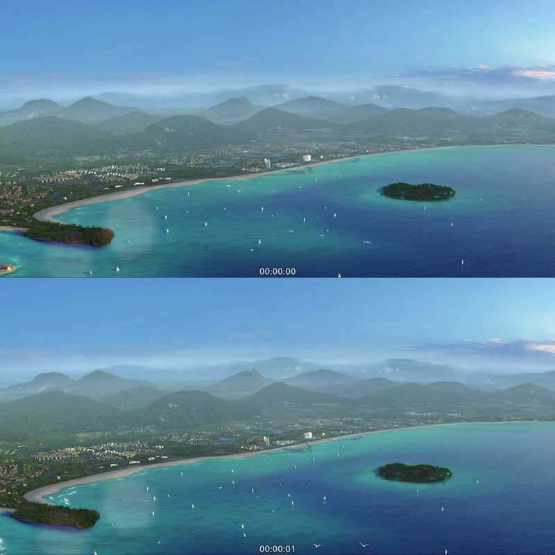 海边 海滨城市 沿海 海岸线3d动画 三维漫游 城市宣传片 视频素材