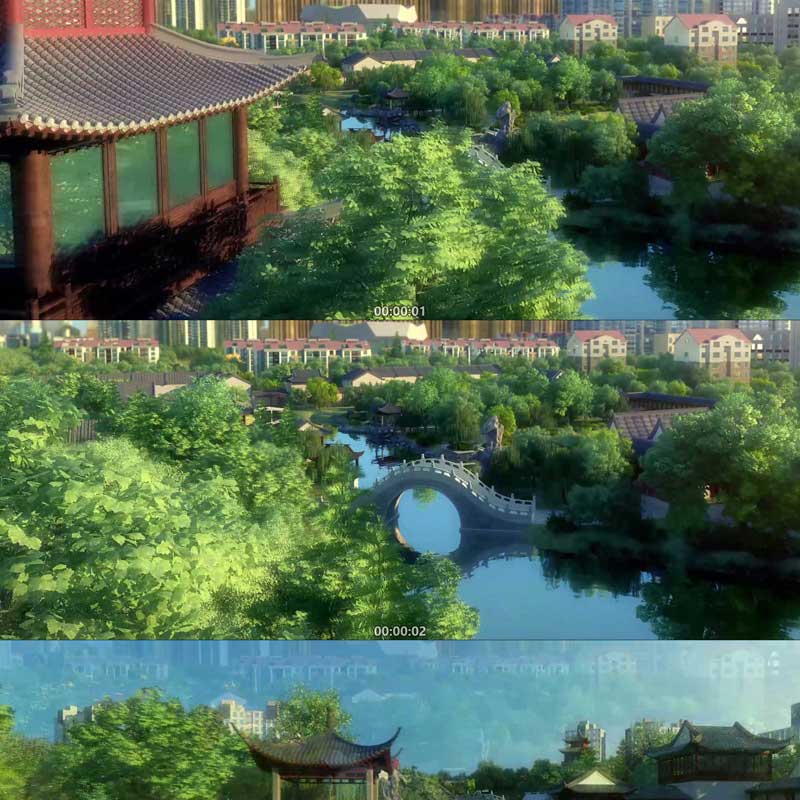 绿色生态城市湿地公园 园林景观动画 三维漫游城市宣传片视频素材