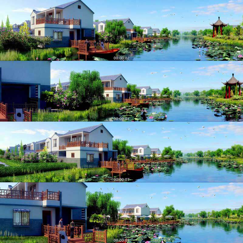 484三维动画新农村建筑绿色生态建筑小康d 3d动画 三维建筑漫游