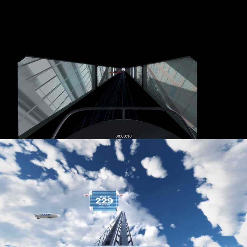 VR虚拟现实 城市过山车漫游 3D动画 三维建筑漫游 宣传片视频素材