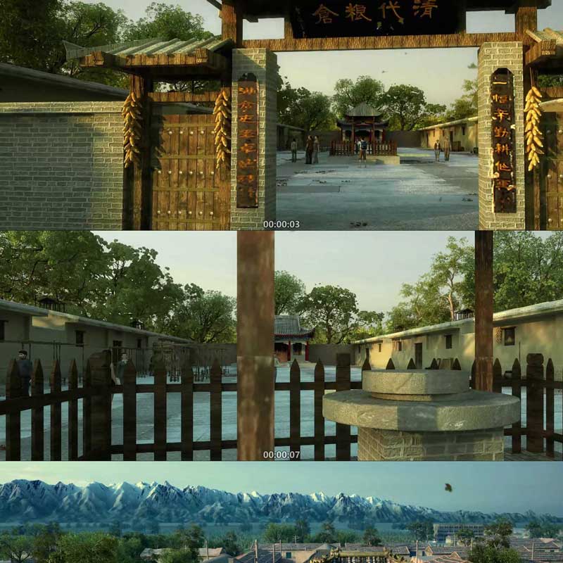 古代农业 粮草 屯粮 3D动画 三维建筑漫游 城市宣传片 视频素材镜