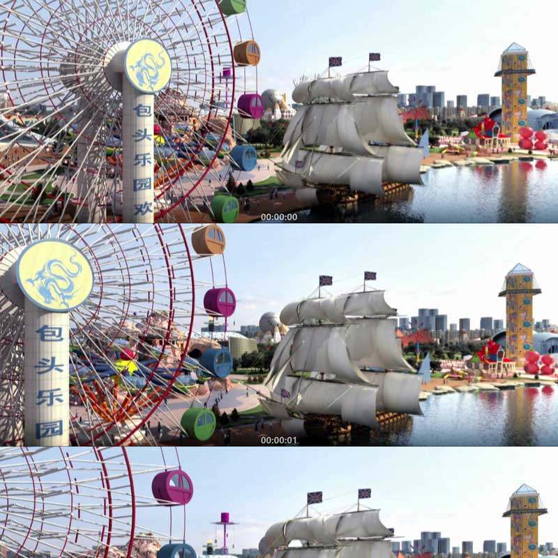 游乐场 儿童乐园 摩天轮 3d动画 三维建筑漫游城市宣传片视频素材