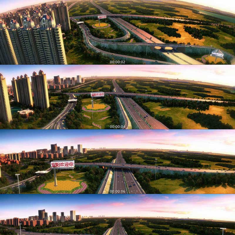 城市交通 高架立交桥 交通枢纽 3D动画 三维漫游宣传片 视频素材