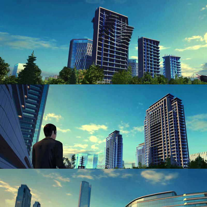 3d动画 建筑生长动画 三维建筑漫游 城市宣传片 视频素材镜头