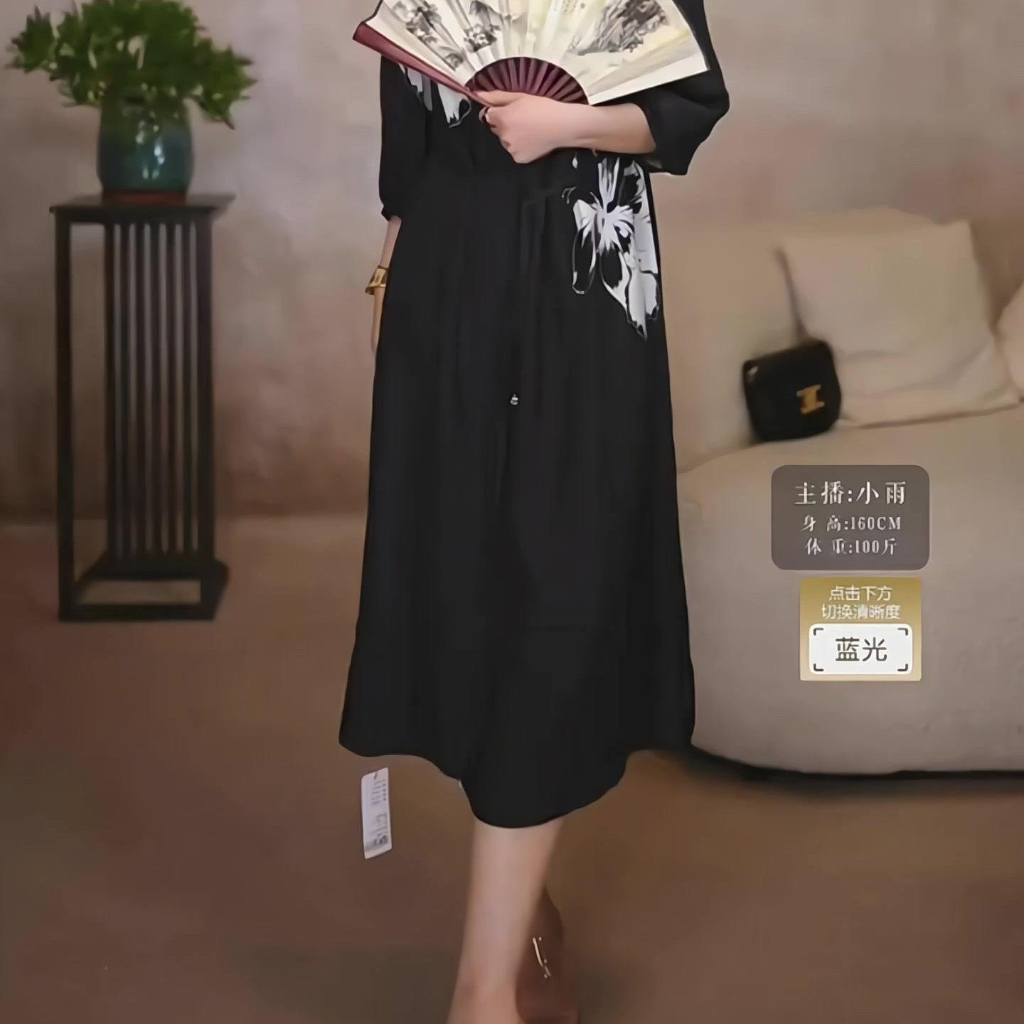 新中式国风古韵气质时尚桑蚕丝连衣裙女新款高端简约印花连体裙潮