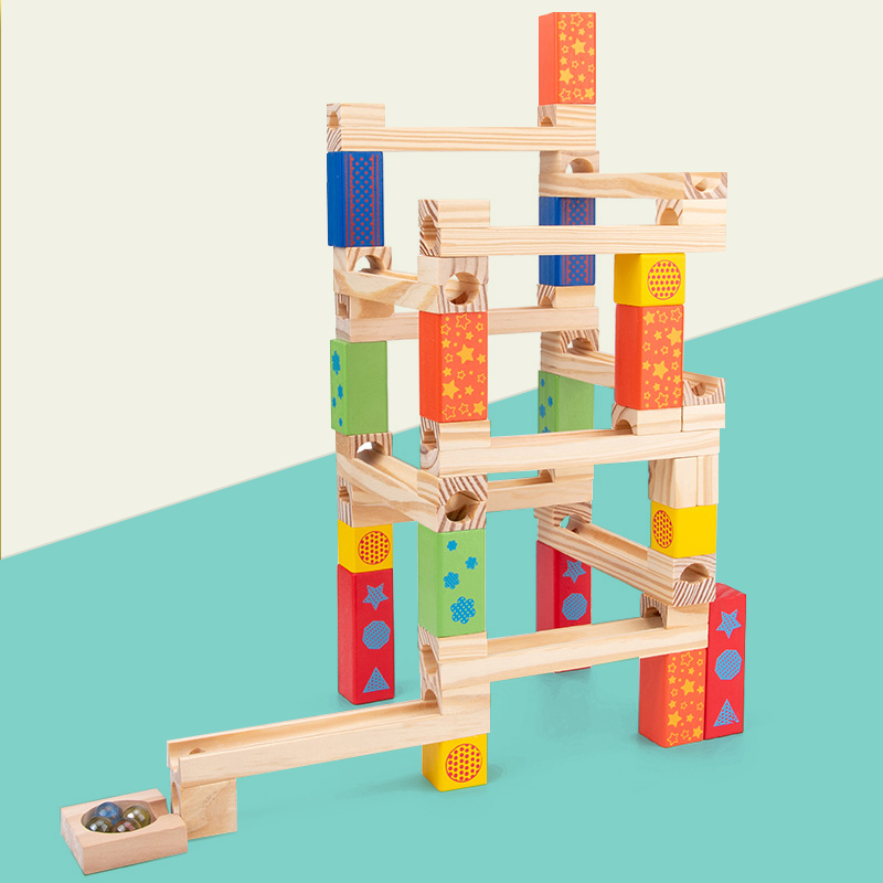 木质滚珠轨道积木幼儿园区域投放