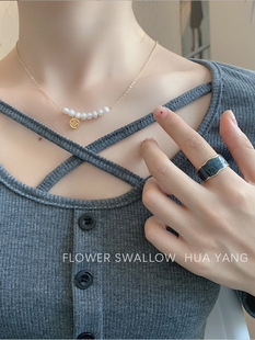 FLOWERWALL译花漾项链女小众设计轻奢淡水珍珠笑脸气质精致锁骨链