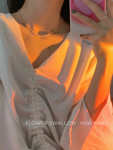 FLOWERWALL 译花漾天然珍珠脖颈链项链女锁骨简约小蛮腰小众百搭