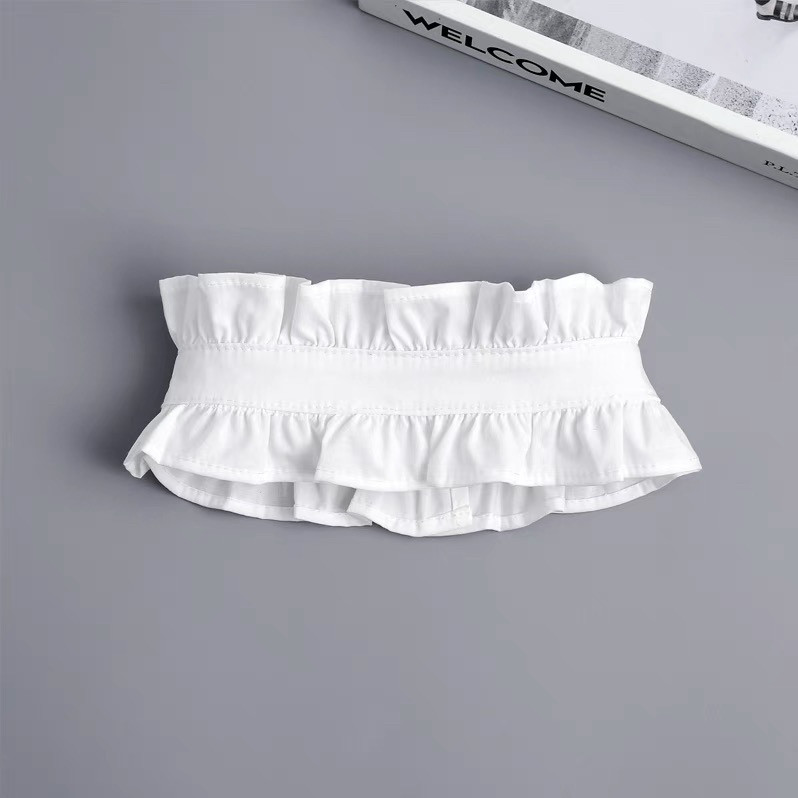 轻温柔有品木耳边衬衫小单领假领子秋冬叠穿荷叶边立领护颈假衣领