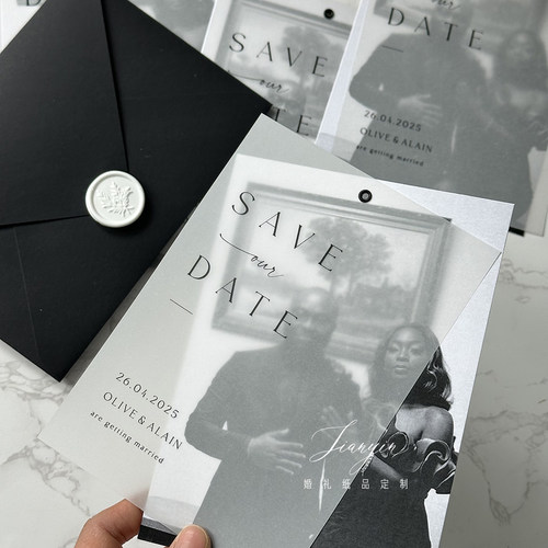 vellum wedding invitation 半透明硫酸纸结婚请柬