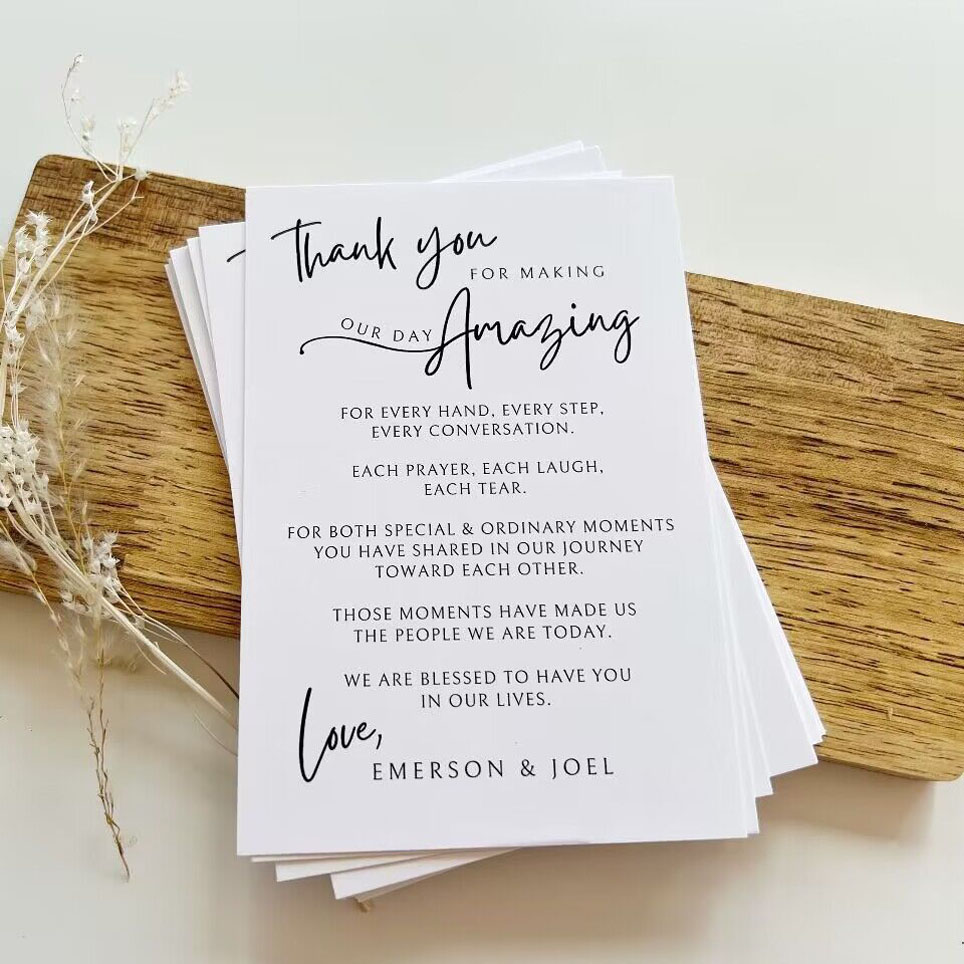 定制简约风格英文婚礼感谢卡 THANK YOU CARD