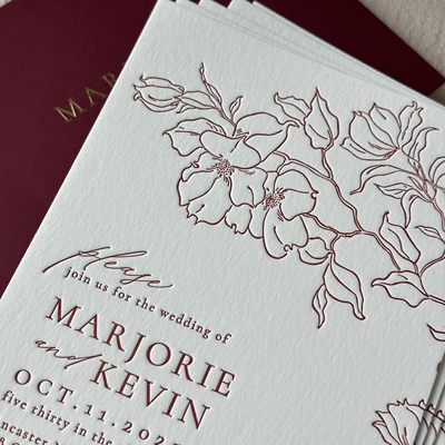 LETTERPRESS WEDDING INVITATION 加厚凸版印刷棉纸请柬