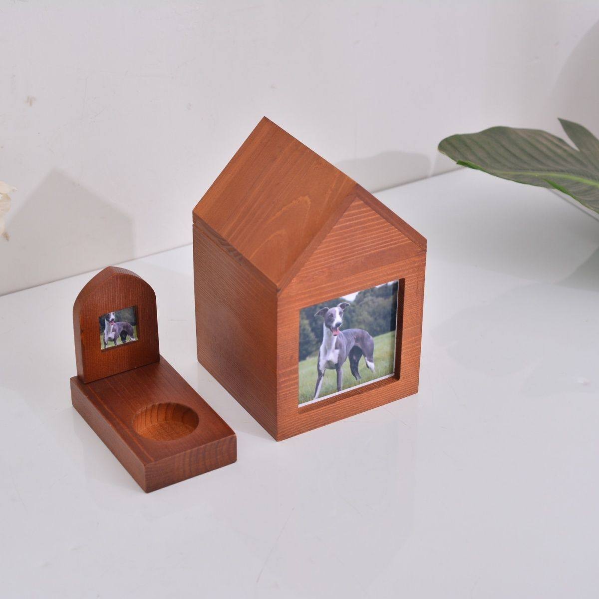 宠物棺材纪念盒狗狗猫咪骨灰盒实木盒免费打印照片定制相框