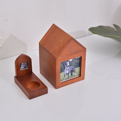 宠物棺材纪念盒狗狗猫咪骨灰盒实木盒免费打印照片定制相框