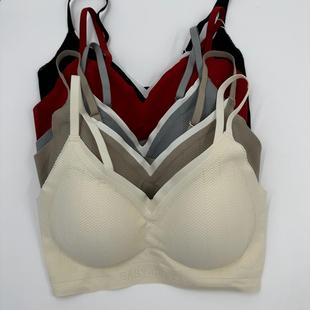 一轻松6代1557美背女士运动文胸无痕无钢圈细带半固定内衣胸罩女