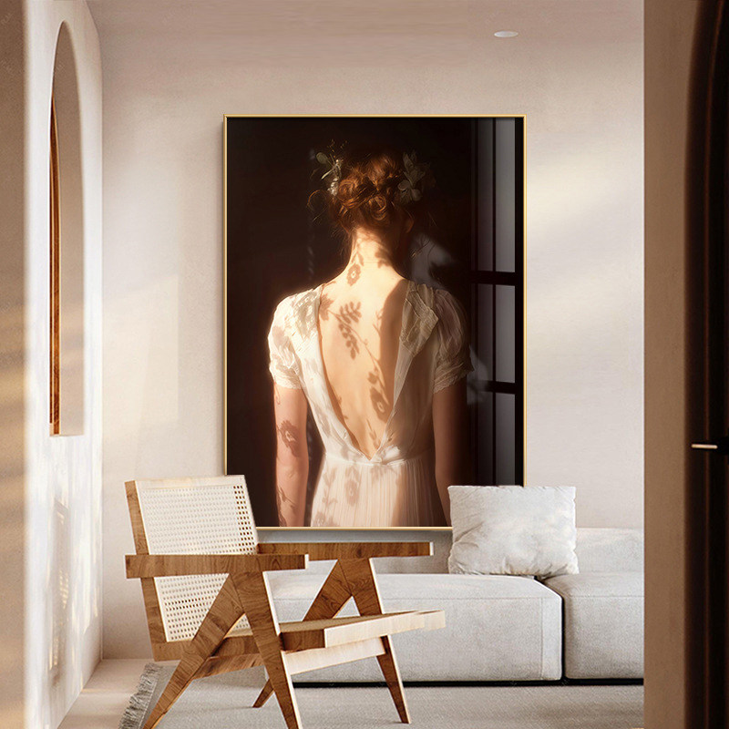 现代简约装饰画女装店美容院艺术挂画美女背影工作室直播卧室壁画
