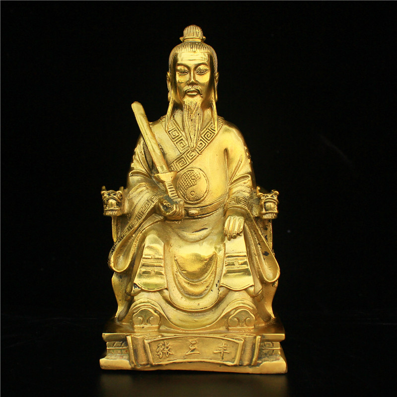 纯黄铜张三丰铜像太极宗师武当始祖张真人像家居客厅工艺品摆件