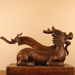 仿古纯铜龙头铡刀摆件影视剧道具装饰品包青天行刑龙头铡铜摆设