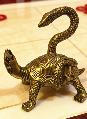 纯铜玄武铜龟蛇摆件神兽龟蛇家居用品装饰品摆设铜工艺品客厅饰品