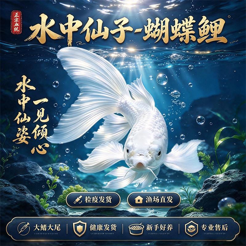 纯种台湾狮子头蝴蝶鲤观赏鱼