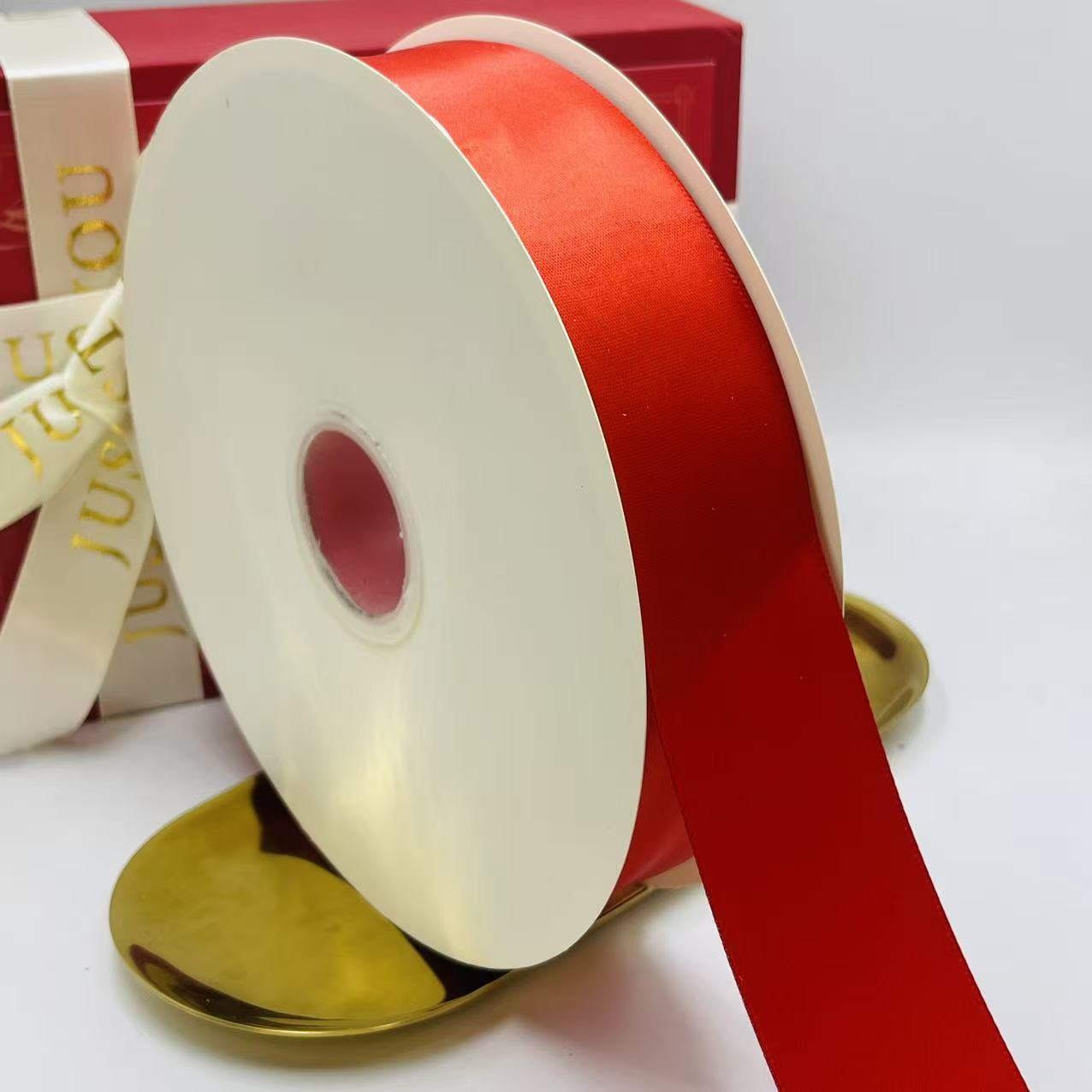 4cm丝带双面加密涤纶带手工diy蝴蝶结玫瑰花婚礼装饰带礼品包装带