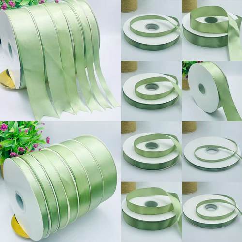 鲜花抹茶绿色丝带花束装饰彩带