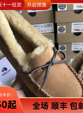 KHHUGG豆豆鞋女冬加绒 羊皮毛一体雪地靴真皮毛毛网红棉鞋KHΗUGG