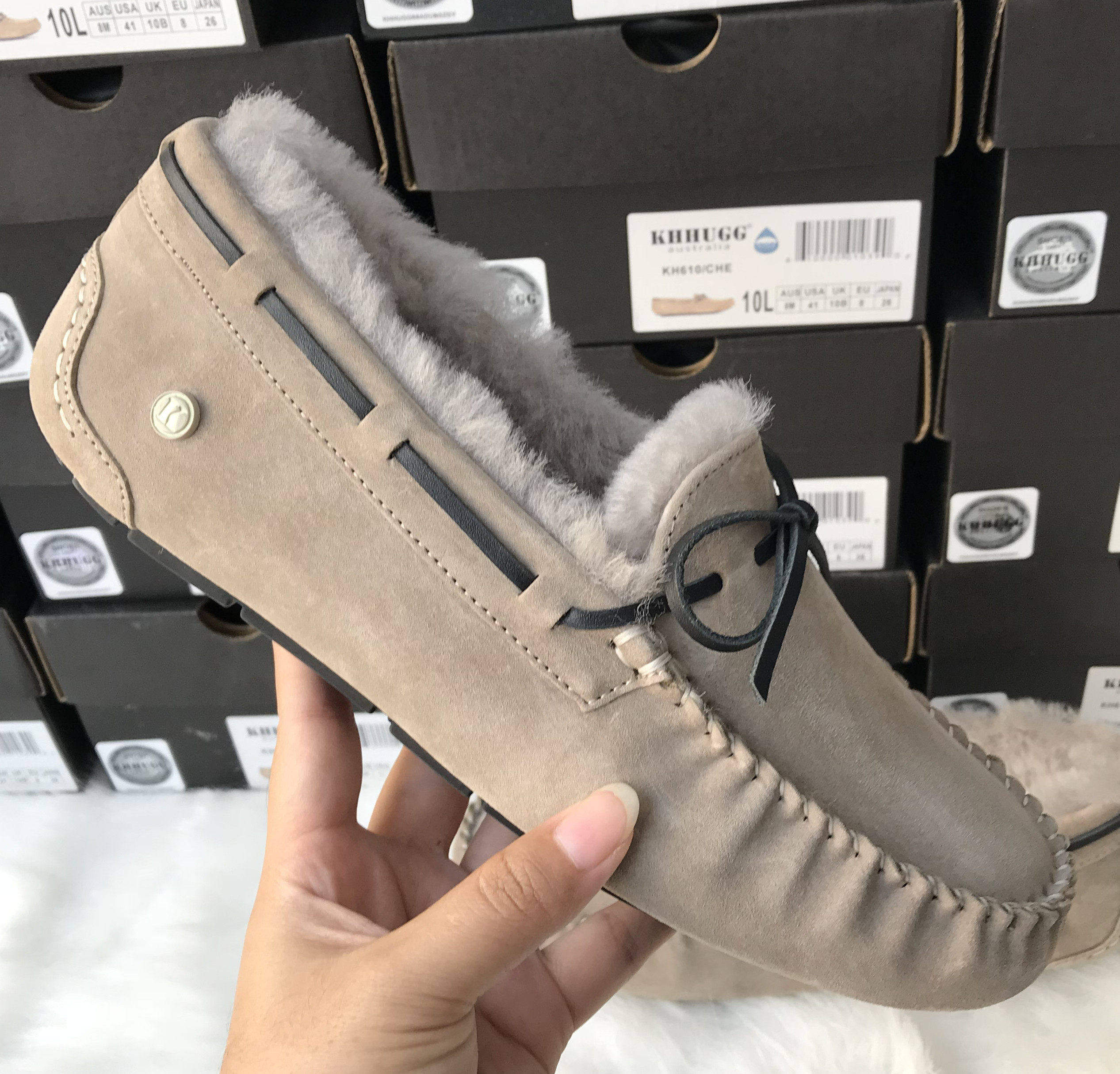 豆豆鞋男2022秋冬新款 真皮软底懒人鞋休闲潮流英伦韩版棉KHΗUGG