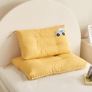 全棉32s水洗棉绣花儿童枕芯卡通贴布绣定型低枕幼儿园宿舍枕头