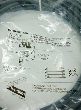 【正品原装】易福门IFM 连接线缆 EVC087 20M弯头 质保5年产品