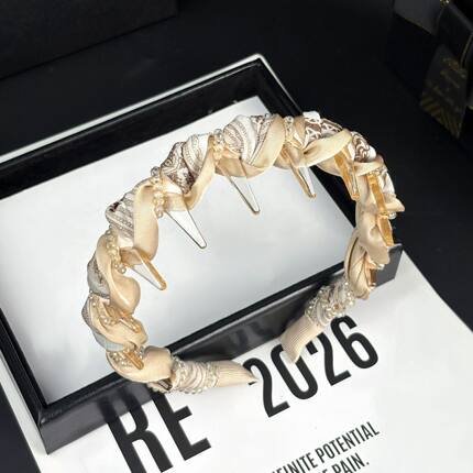 水晶缠绕洗脸发箍头饰女款带齿2026新款高级感洋气时尚高颅顶头箍