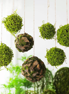 仿真苔藓草球绿植吊挂装饰