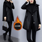 大码 坎肩外套潮 百搭加绒加厚中长款 羊羔绒马甲女秋冬韩版 马夹无袖