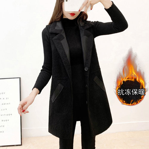 大码加绒加厚两面穿羊羔绒马甲女