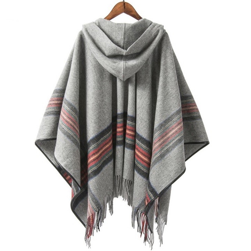 英伦风纯羊毛黑色护肩斗篷披风连帽男女秋冬季保暖大披肩外搭新款