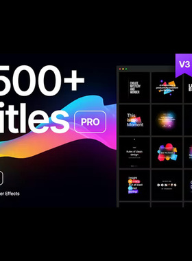 1500+商务创意文字动画排版字幕AE脚本 Titles Pro v3