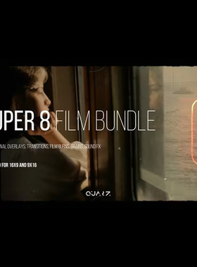达芬奇模板-电影胶片叠加效果转场 Super 8 Film Bundle